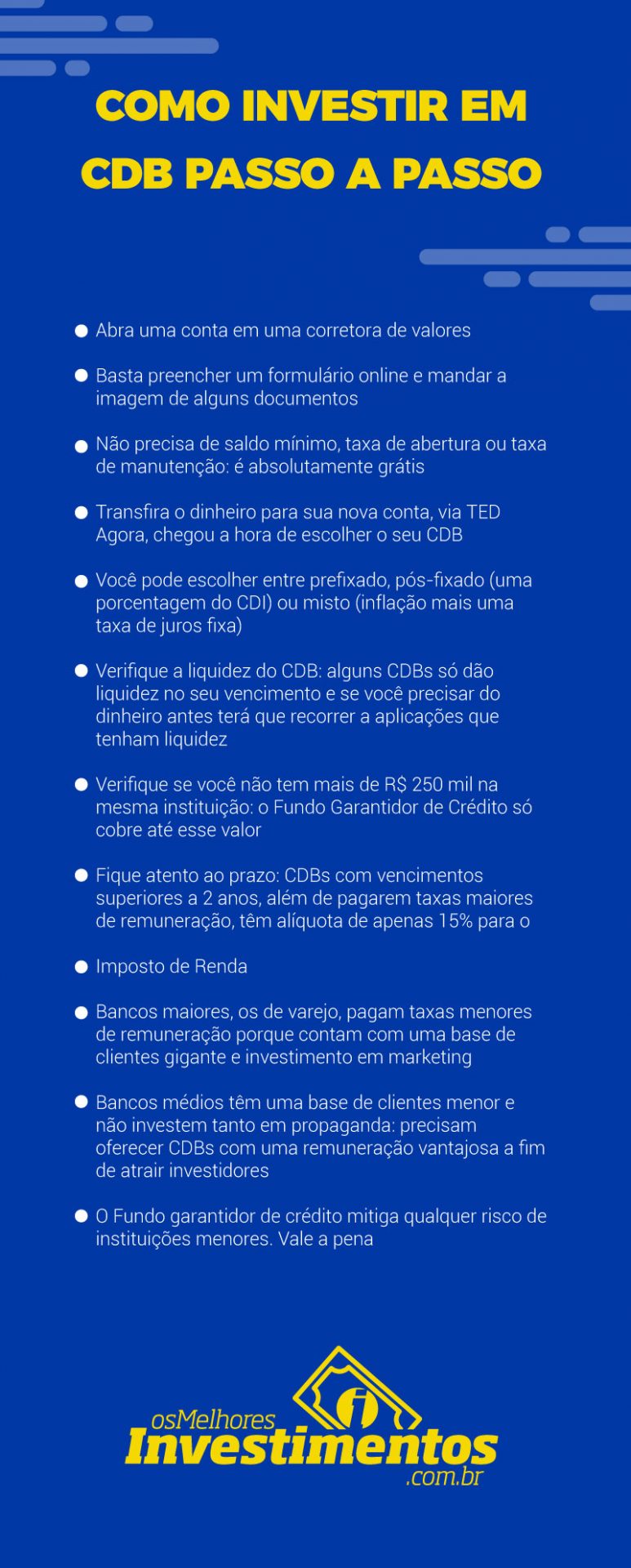 PASSO A PASSO PARA INVESTIR EM CDB DE FORMA PRATICA - Os Melhores ...